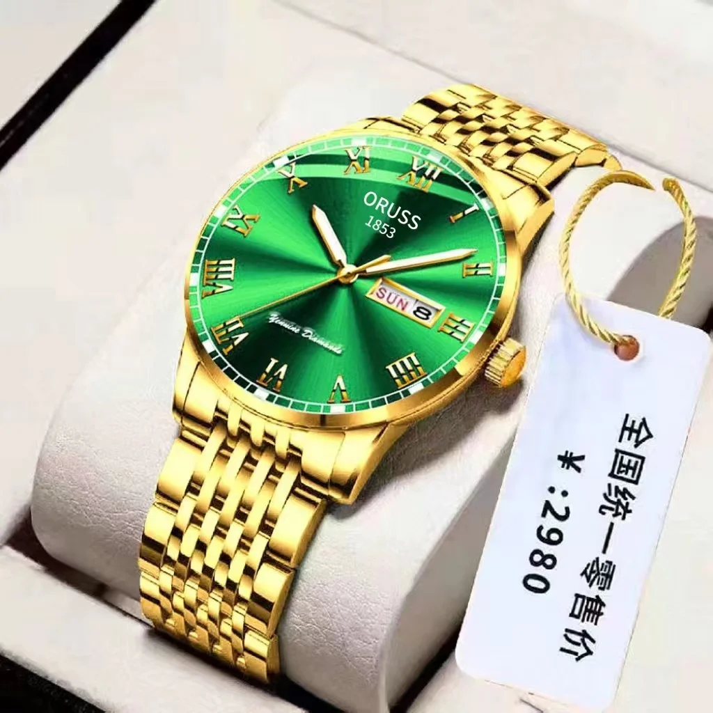 Top Trends: Original Luxury Stainless Steel Gold Men's Watch Business Fashion Swiss Waterproof Wrist Watch For Men Shoppable Styles