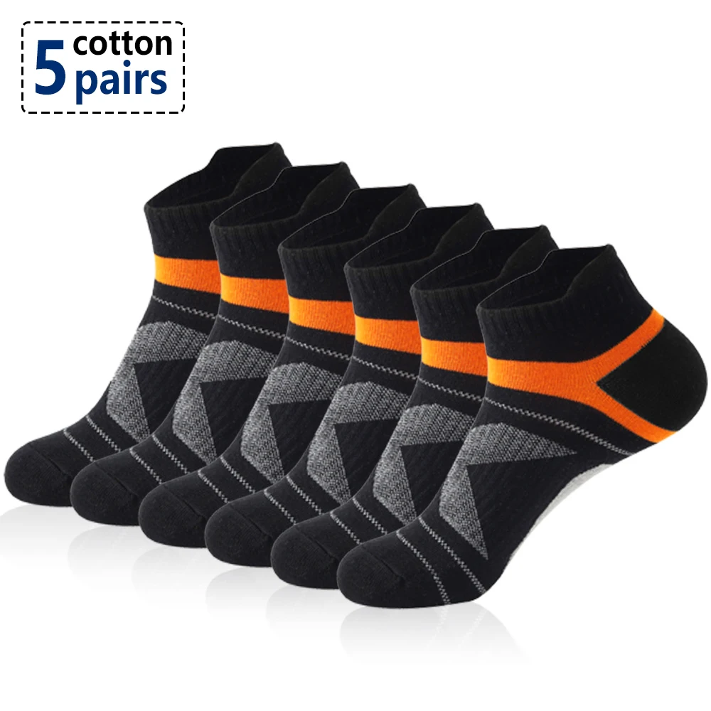 Top Trends: 5 Pairs Sport Ankle Socks Men Summer Outdoor Casual Cotton Socks Short Breathable Black Fitness Socks Run Sport Socks Size 38-45 Shoppable Styles