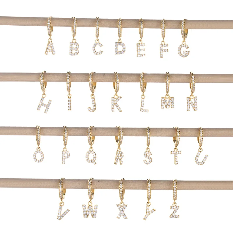 Top Trends: 1Piece Single Letter Earrings For Women Earrings Jewelry Round Ears Cuffs Stainless Steel Hanging Earrings For Mother Day Shoppable Styles