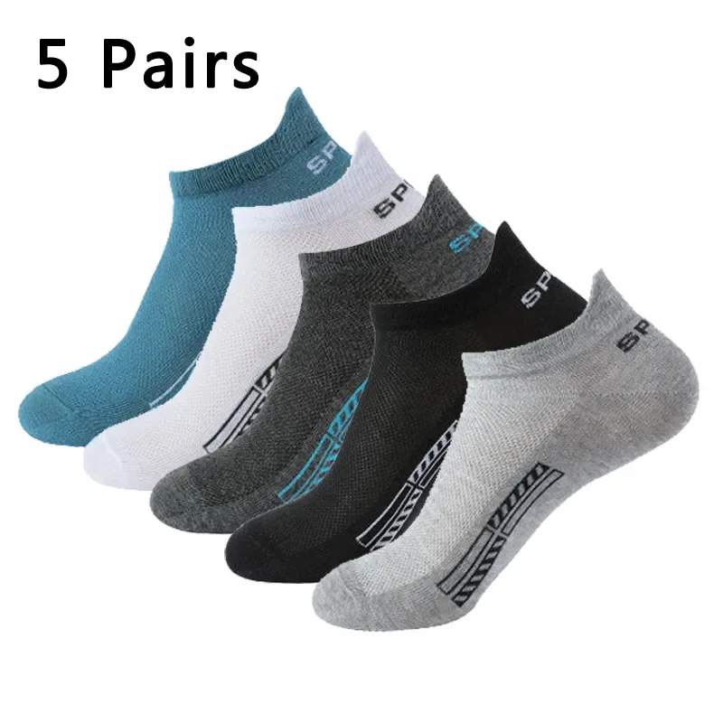 Top Trends: 5 Pairs Men Short Socks Cotton Men And Women Low Top Mesh Breathable Ankle Soft Sports Casual Socks Men Short Socks Shoppable Styles