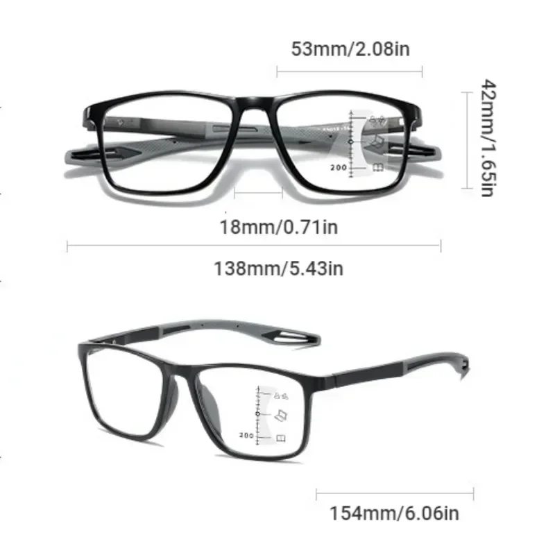 Top Trends: Photochromic TR90 Anti-blue Light Multifocal Reading Glasses New Progressive Near Far Eyewear Men Women Sports Eyeglasses Shoppable Styles - Image 6