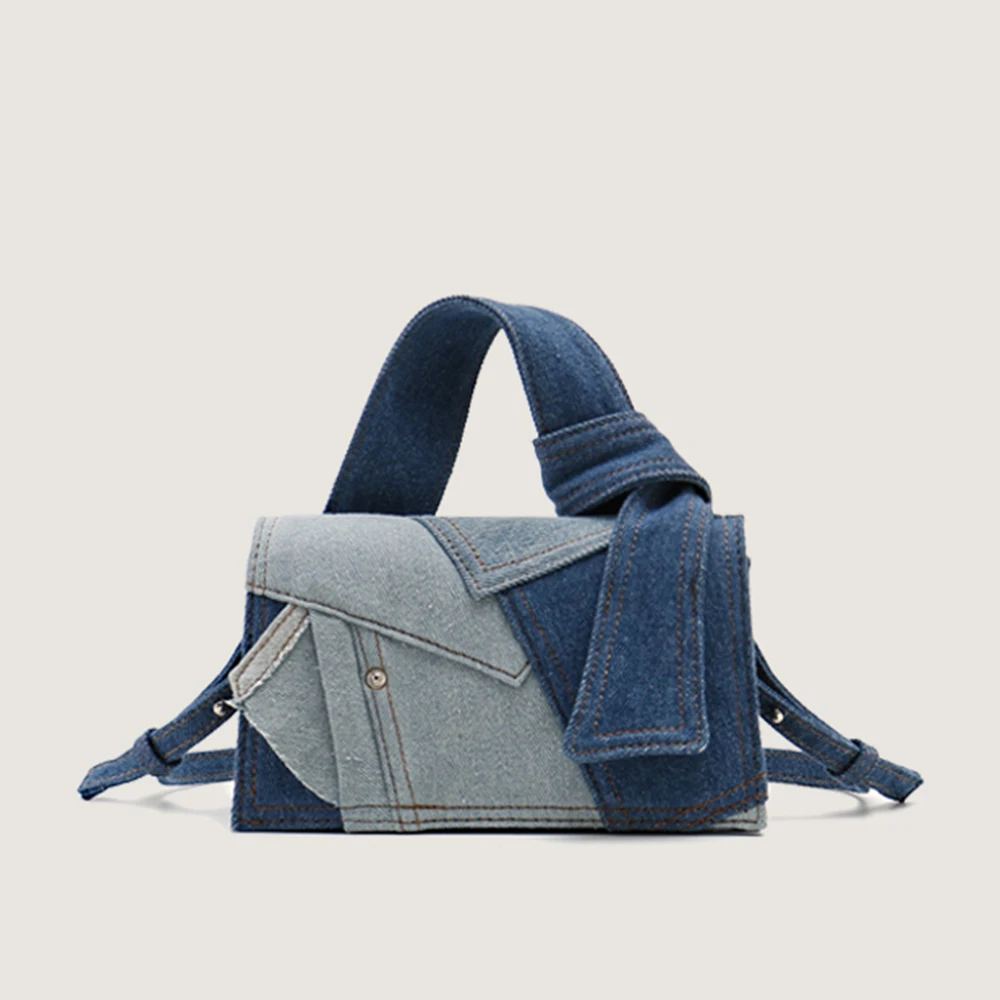 Top Trends: Fashion Denim Women&#039;s Designer Handbags Luxury Patchwork Shoulder Bag Brands Canvas Crossbody Bags For Women Square Shopper Tote Shoppable Styles