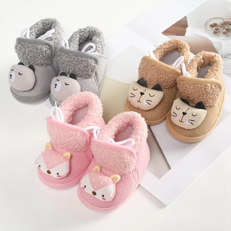 Top Trends: Baby Shoes Boy Girl Booties Winter Warm Cartoon Animal Toddler Prewalkers Cotton Soft Anti-slip Infant Newborn Crib Shoes Shoppable Styles