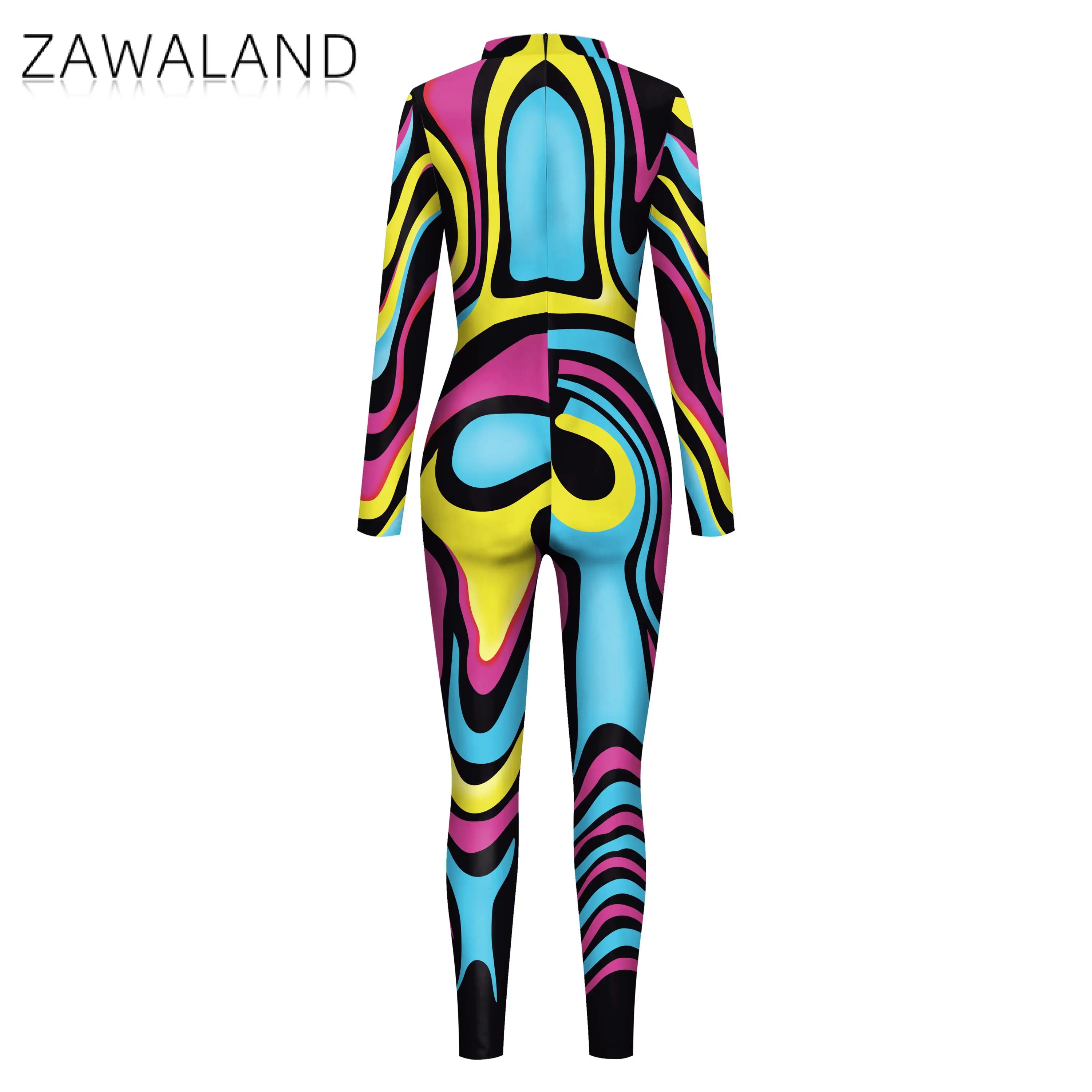 Top Trends: ZAWALAND Matching Outfits 3D Printed Purim Cosplay Costume Parent-Child Long-Sleeve Sexy Bodysuit Zentai Muscle Suit Shoppable Styles - Image 4