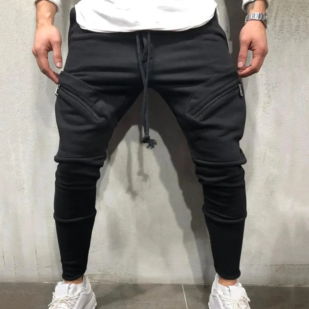 Top Trends: Trendy Jogging Trousers Full Length Men Pants High Elastic Drawstring Design Jogging Trousers Anti-crack Shoppable Styles