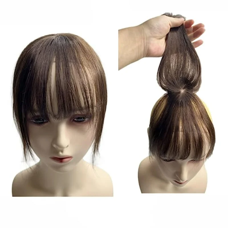 Top Trends: Invisible Clip In Hair Pieces With Air Bangs Part Fringe Hair Topper Extensipns Hair Toupee Clip-In Human Hair Bangs Shoppable Styles