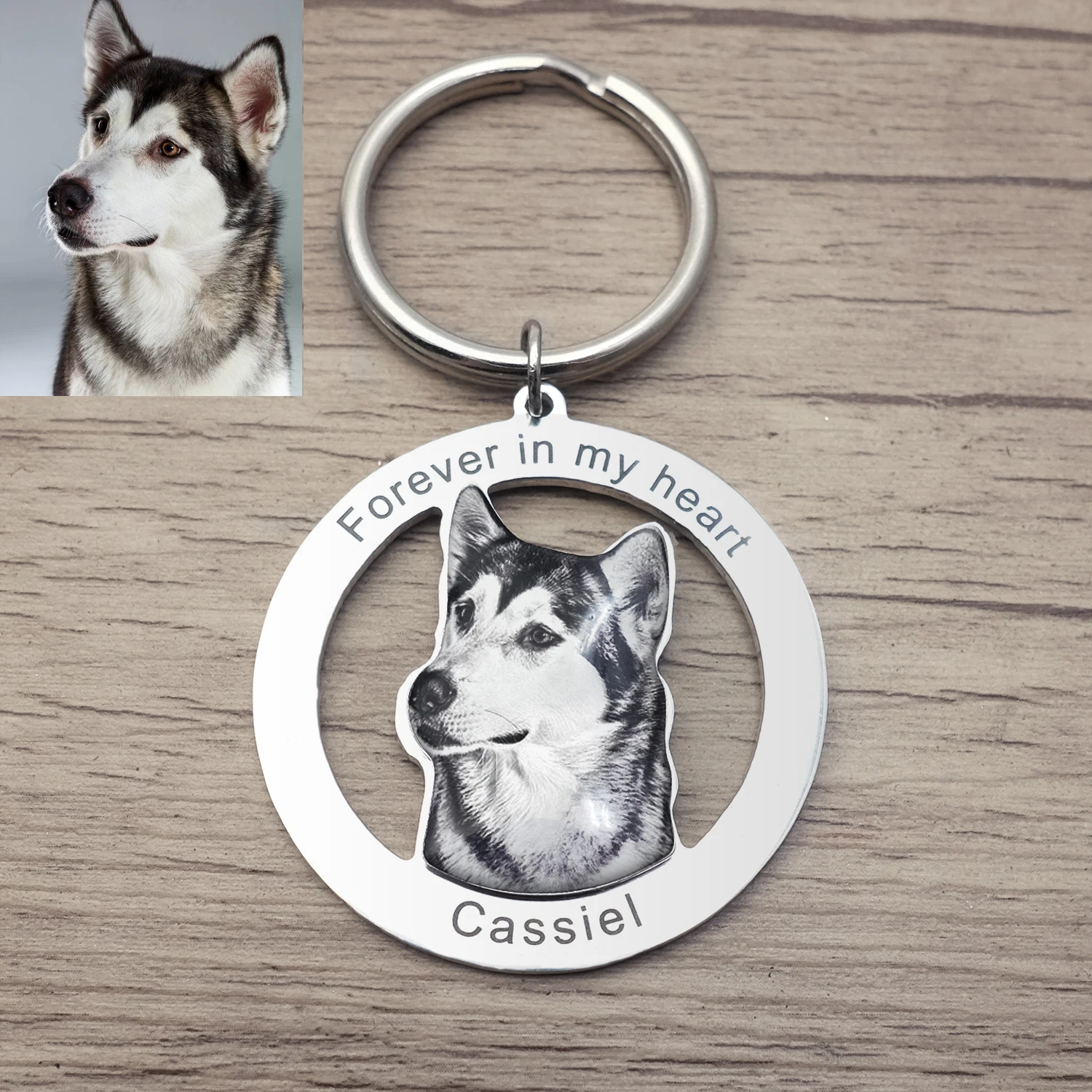 Top Trends: Custom Photo Engraved Keychain Personalised Picture Keyring Personalized Memorial Key Chain Your Dog Pet Portrait Customize Gift Shoppable Styles