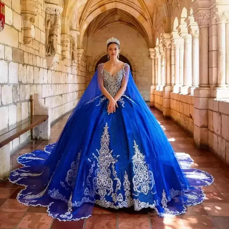 Top Trends: Royal Blue Vestidos De 15 Anos Quinceañera Dresses With Wraps Lace Applique Debutante Princesa Girls' Wear Long Prom Party Gowns Shoppable Styles