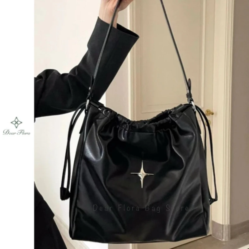 Top Trends: Y2K Korean Simple Style Shoulder Bag Aesthetic Star Girl Tote Bag Casual Women's Underarm Messenger Fashion Handbag Goth Purse Shoppable Styles