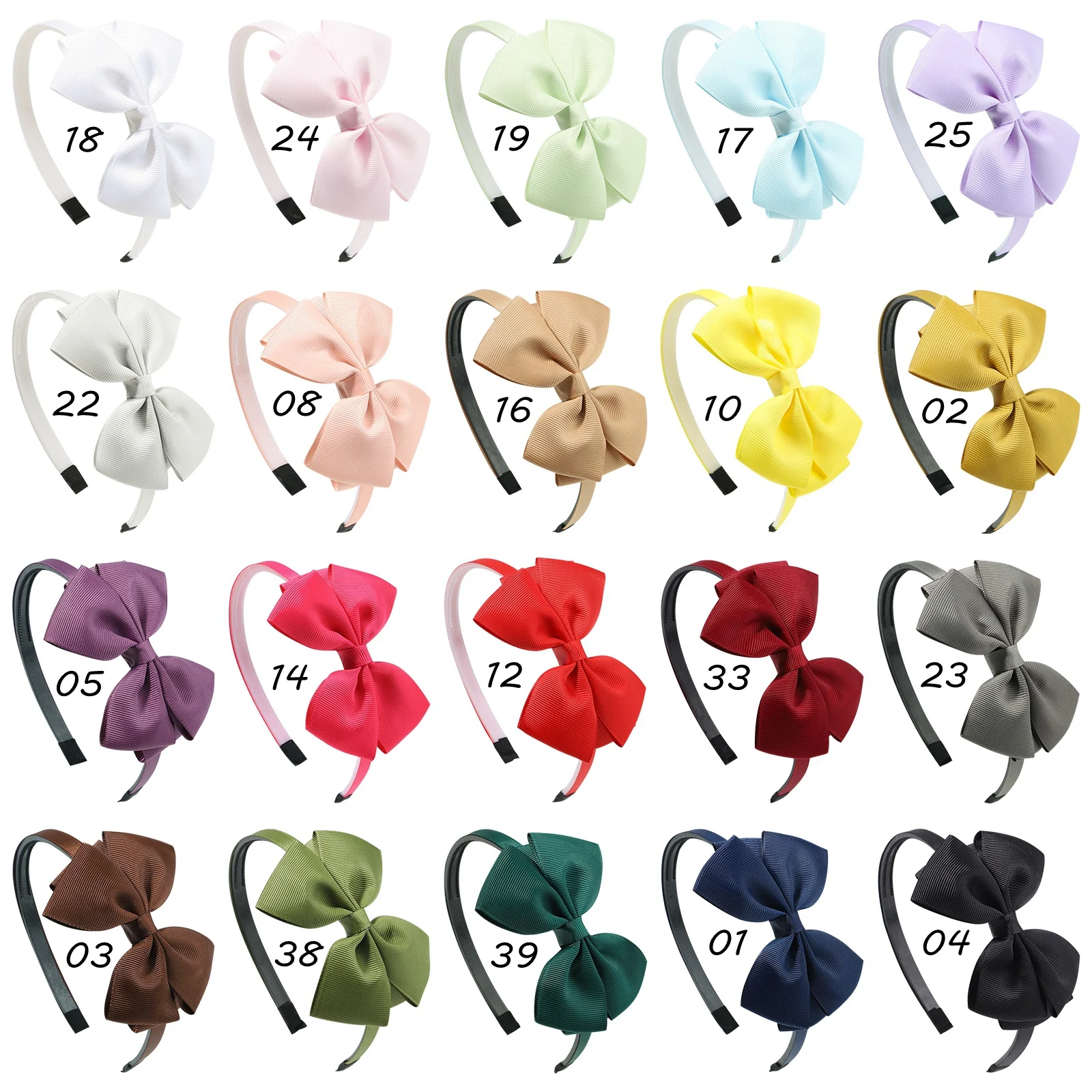 Top Trends: 1pcs Cute Solid Color Ribbon Handmade Hair Bows Hair Bands For Girls Headband 20 Colors Cute Children Kids Baby Hair Accessories Shoppable Styles - Image 5