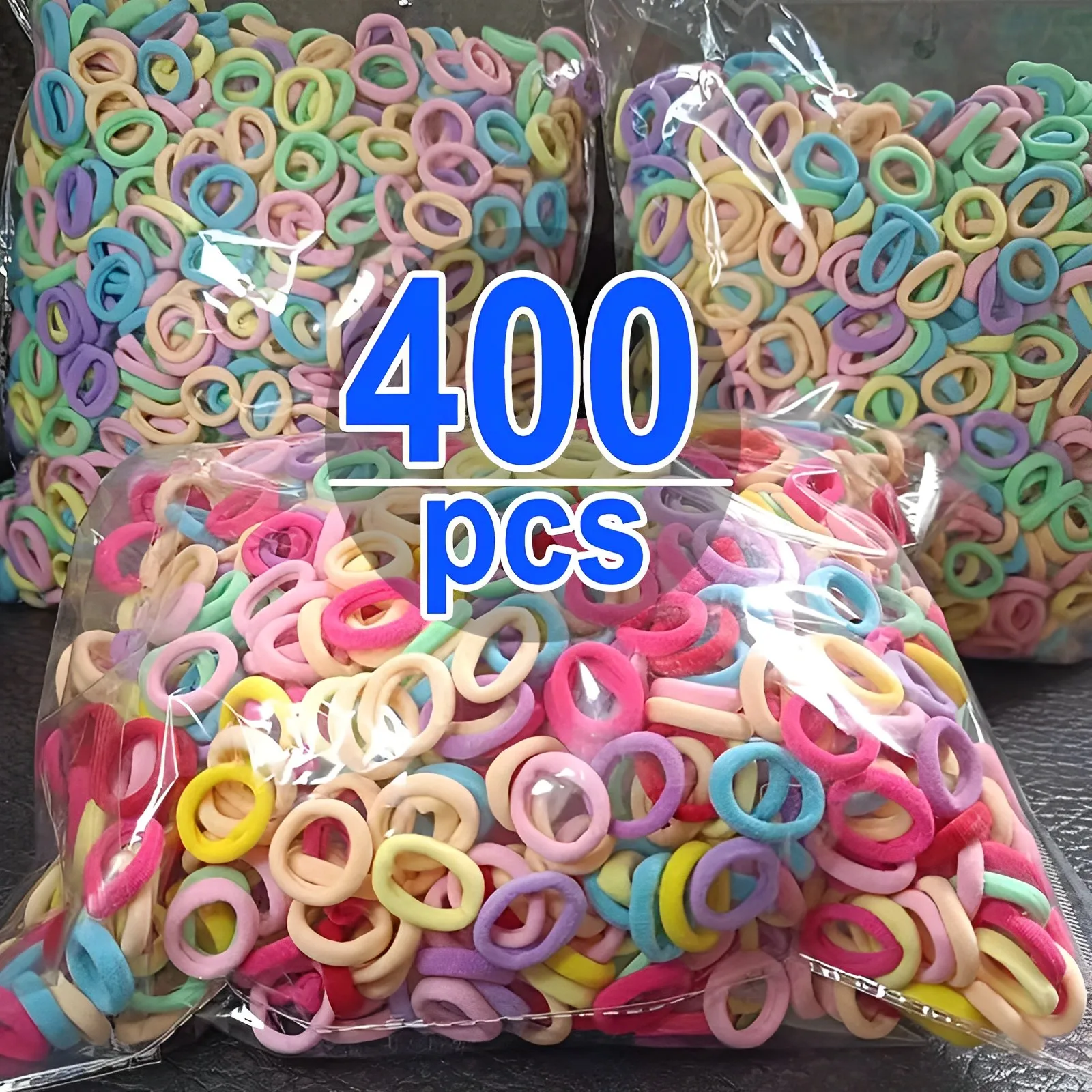 Top Trends: 100-400Pcs Colorful Nylon Ealstic Hair Band For Girls Ponytail Hold Scrunchie Rubber Band Kids Girl's Fashion Hair Accessories Shoppable Styles