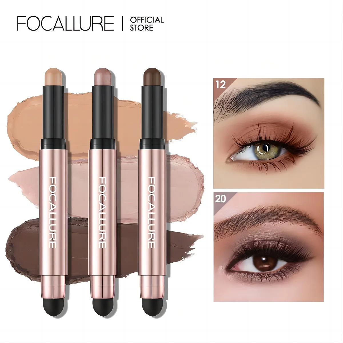 Top Trends: FOCALLURE Pearlescent Eyeshadow Pencil Stick Waterproof Lasting No Crease Highlighter Glitter Eye Shadow Liner Makeup Cosmetics Shoppable Styles