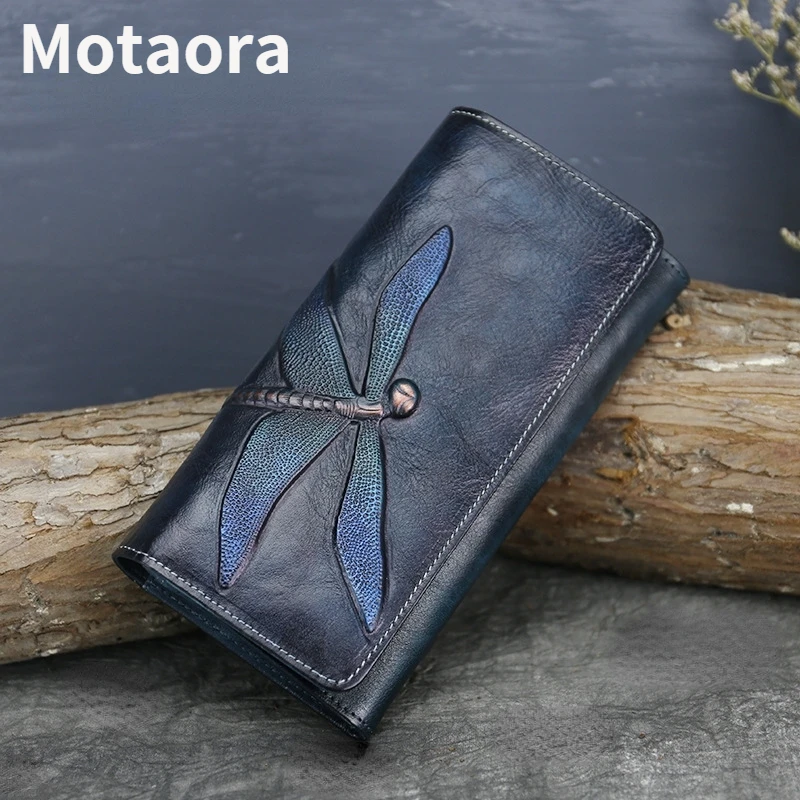 Top Trends: MOTAORA 2023 Women's Wallet Retro Cowhide Card Holder New Genuine Leather Long Ladies Purse Handmade Wallets Phone Bag For Women Shoppable Styles