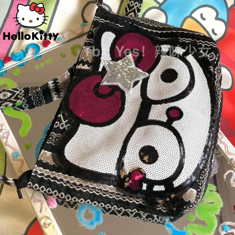 Top Trends: Sanrio Hello Kitty Sequine Cartoon Women Tote Bags Y2k Fashion Harajuku 2023 New Shoulder Bag Large Capacity Canvas Shopper Bag Shoppable Styles