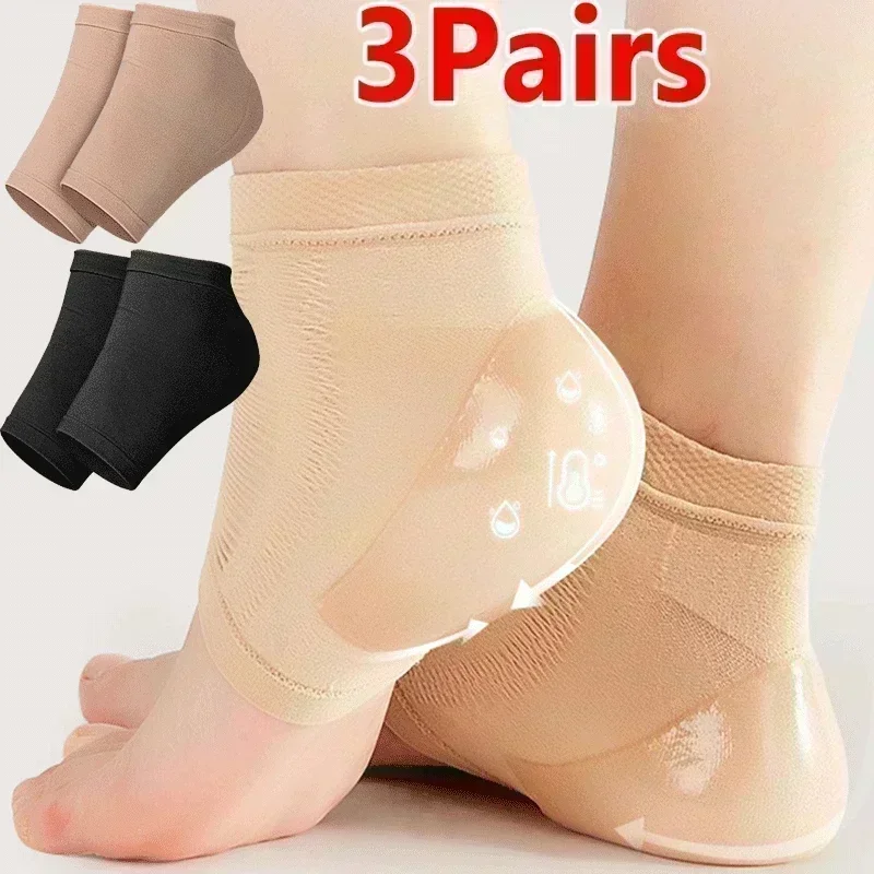 Top Trends: Silicone Heel Socks Anti-Crack Elastic Cloth For Feet Pain Relief Pads Heel Protector Skin Repair Cushion Half-yard Socks Shoppable Styles