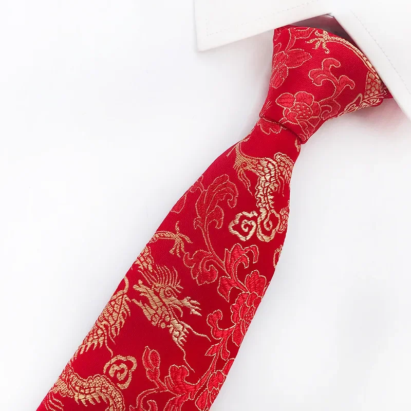 Top Trends: Upscale Tie Luxury Embroidery Man Necktie Mascot Chinese Dragon Pattern Neckwear Wedding Groom Gravata Men Accessories Shoppable Styles - Image 4