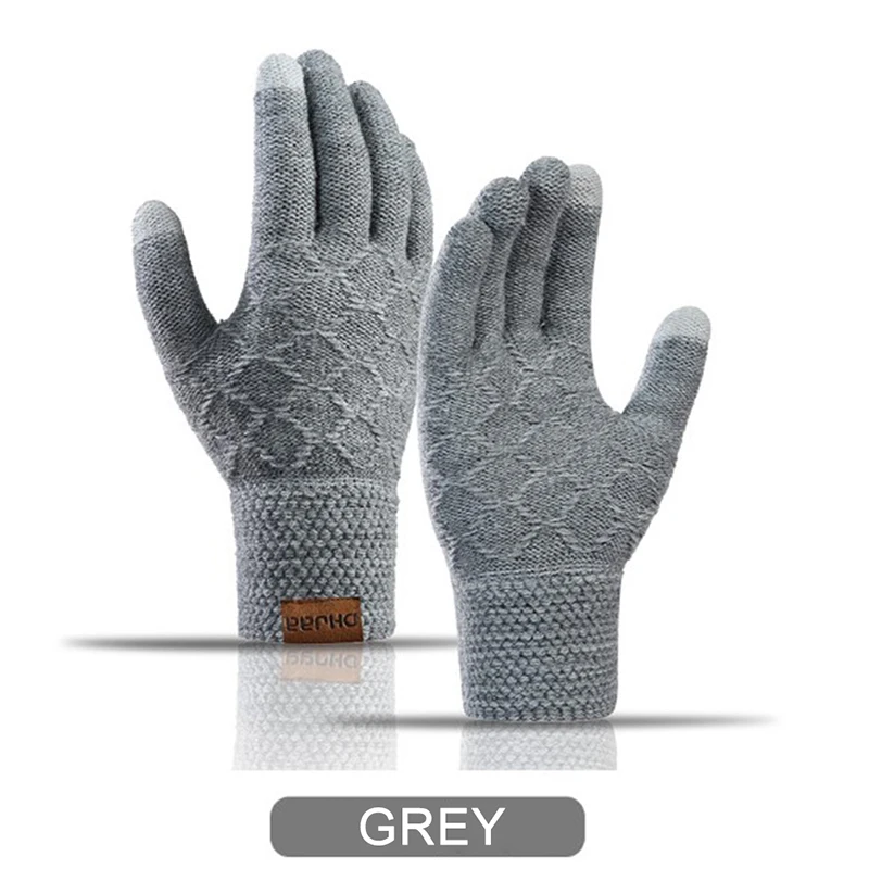 Top Trends: 1Pair Men Thicken Knitted Gloves For Phone Screen Male Winter Gloves Shoppable Styles