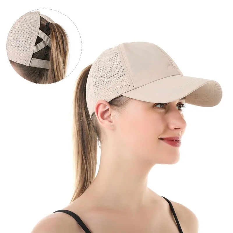 Top Trends: Baseball Caps For Women Hats New Breathable Mesh Sun Visor Hats Female Summer European Outdoor Sports Criss Cross Ponytail Hat Shoppable Styles