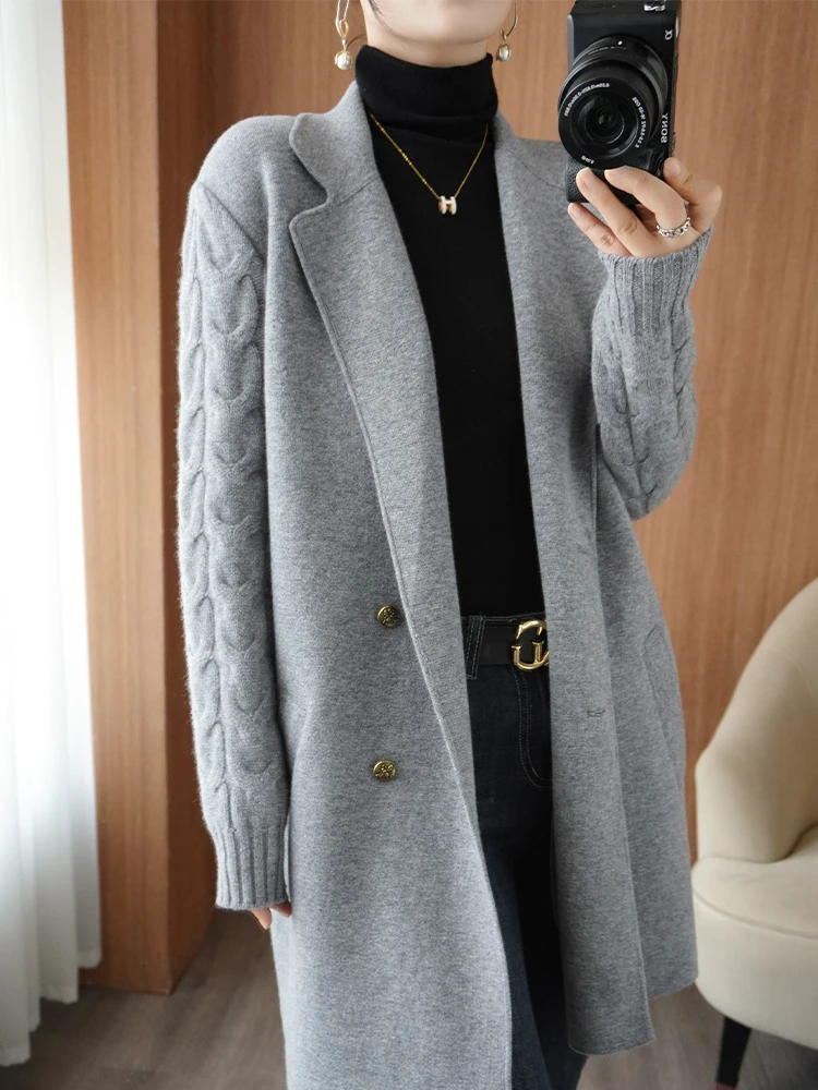 Top Trends: New Women's Windbreaker Pure Wool Knit Overcoat Loose Comfortable Women's Top Spring And Autumn Best Selling Women's Clothing Shoppable Styles