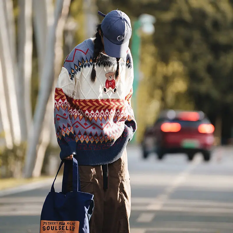 Top Trends: Couple Sweater Bear Autumn A Winter Round Neck Men Women With The Same Student Japanese Lazy Wind Sweater Men's Sweater Shoppable Styles - Image 3