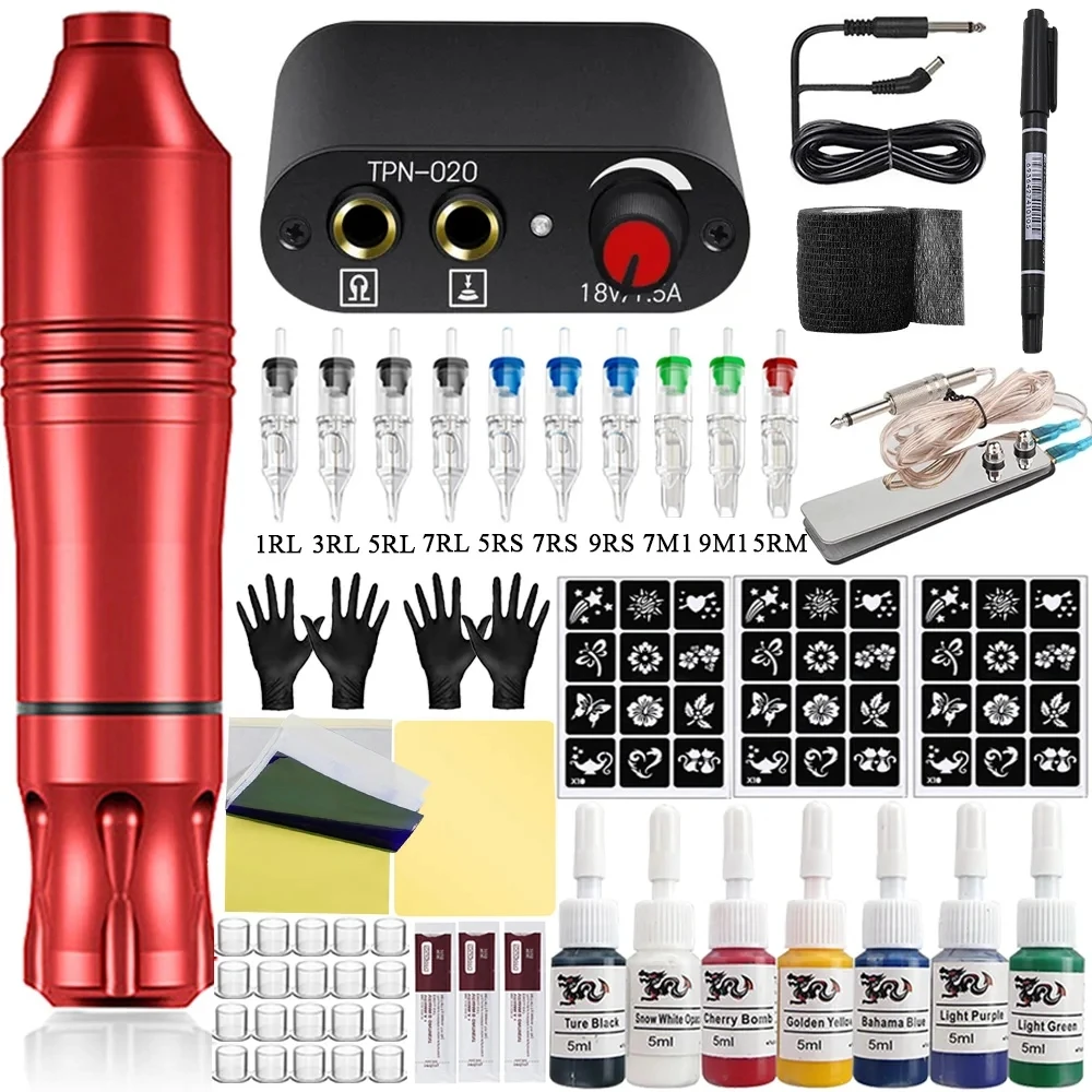 Top Trends: Tattoo Pen Kit Tattoo Machine Set Complete Beginner Tattoo Pen Machine Kit Pigments Permanent Makeup Tattoo Accessories Shoppable Styles