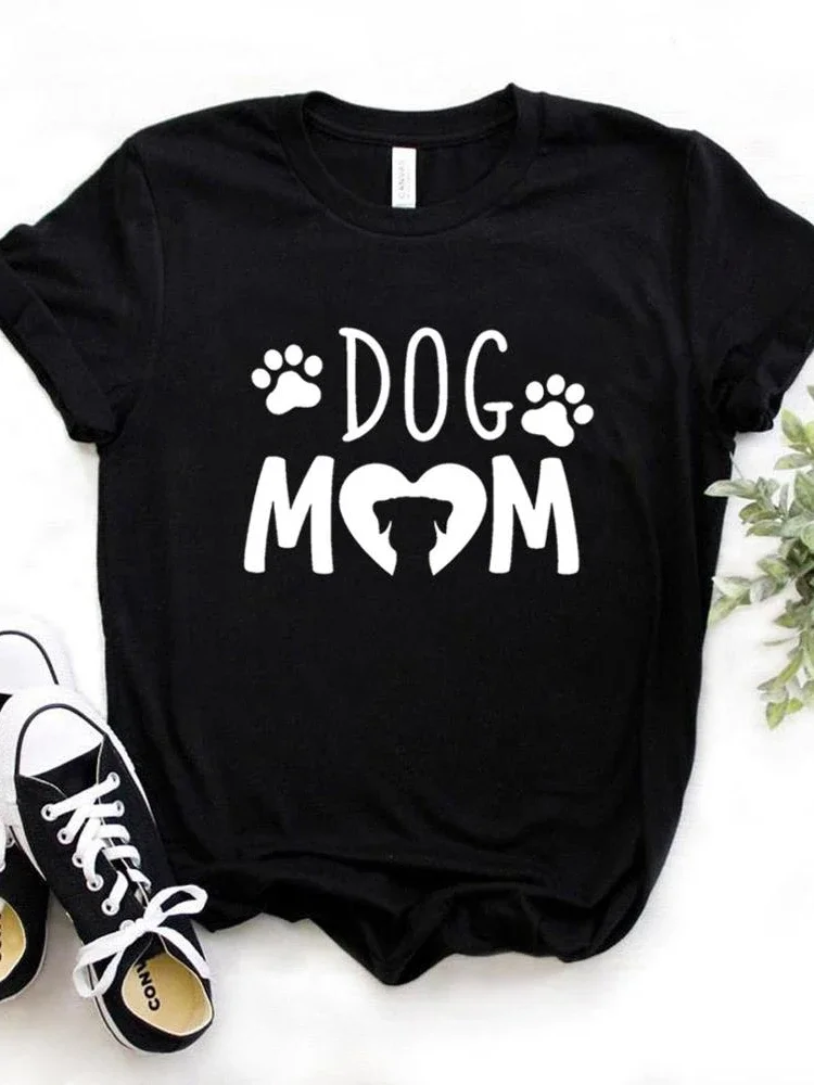 Top Trends: Women T Shirt Dog Mom PAW Print Tshirt Women Short Sleeve O Neck Loose T-shirt Ladies Causal Tee Shirt Clothes Tops Shoppable Styles