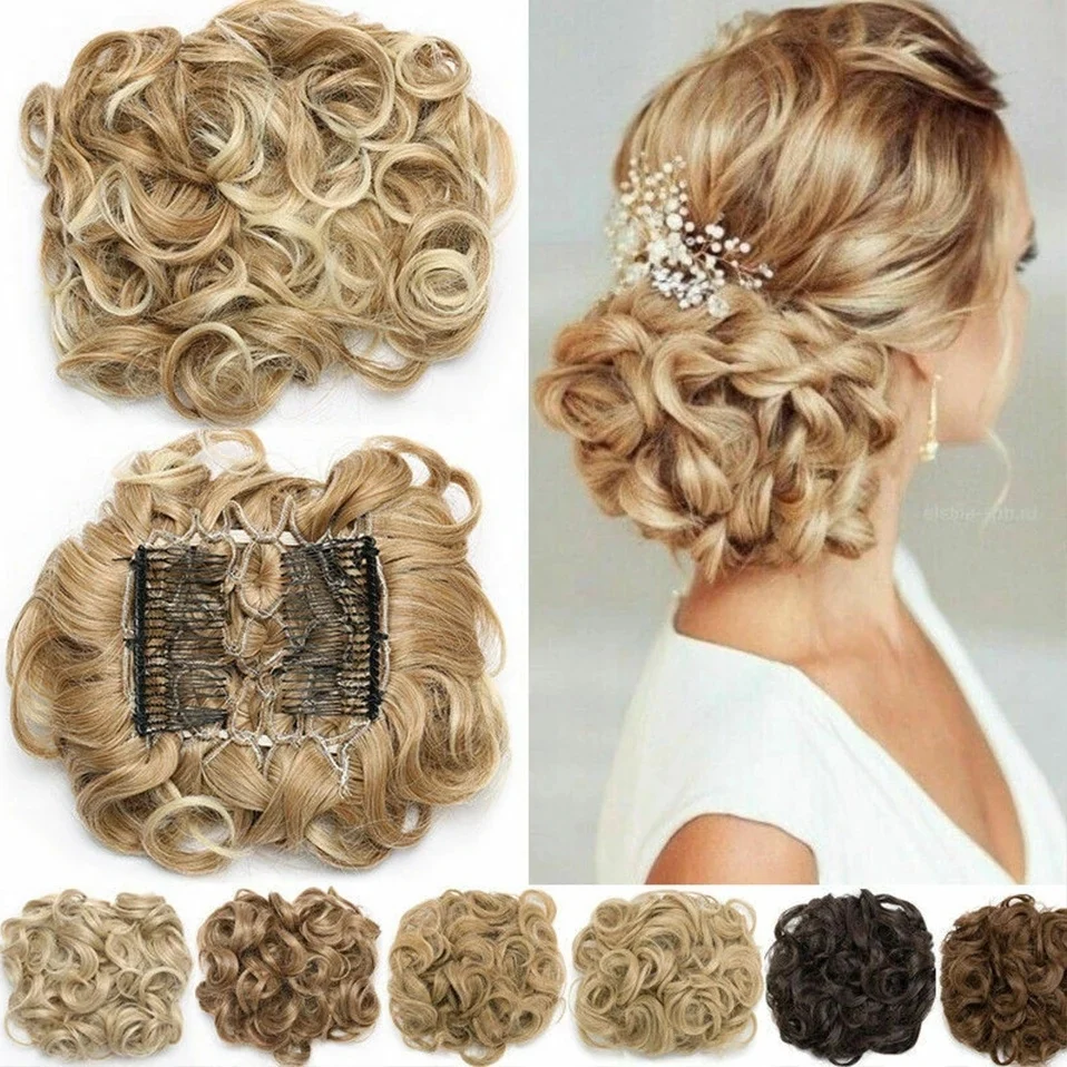 Top Trends: S-noilite Synthetic LARGE Comb Clip In Curly Hair Extension Chignon Hair Pieces Women Updo Cover Hairpiece Extension Hair Bun Shoppable Styles