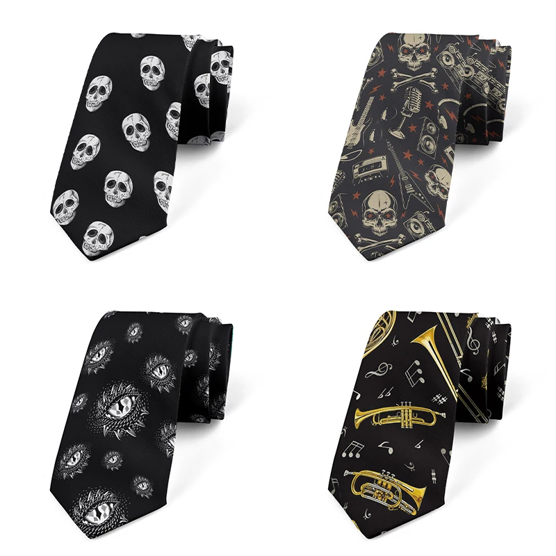 Top Trends: New Skull Ties For Men Women New Fashion Groomsmen NeckTie Casual Mens Tie 8CM Width Necktie For Wedding Party Accessories Shoppable Styles