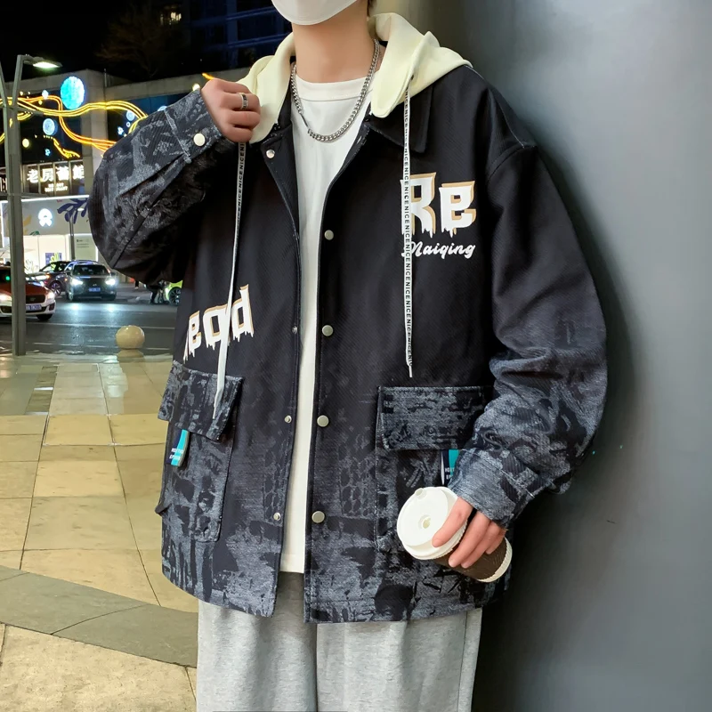 Top Trends: New 2024 Spring Autumn Men's Hip Hop Streetwear Hooded Jackets Casual Loose Coats Youth Harajuku Zipper Windbreaker Top Clothing Shoppable Styles - Image 2