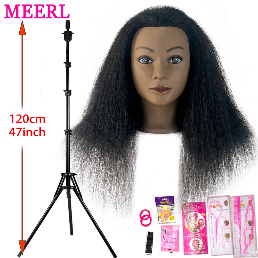 Top Trends: Hairingrid Mannequin Head African American With 100% Human Hair Cosmetology Afro Hair Manikin Head For Practice Styling Braiding Shoppable Styles