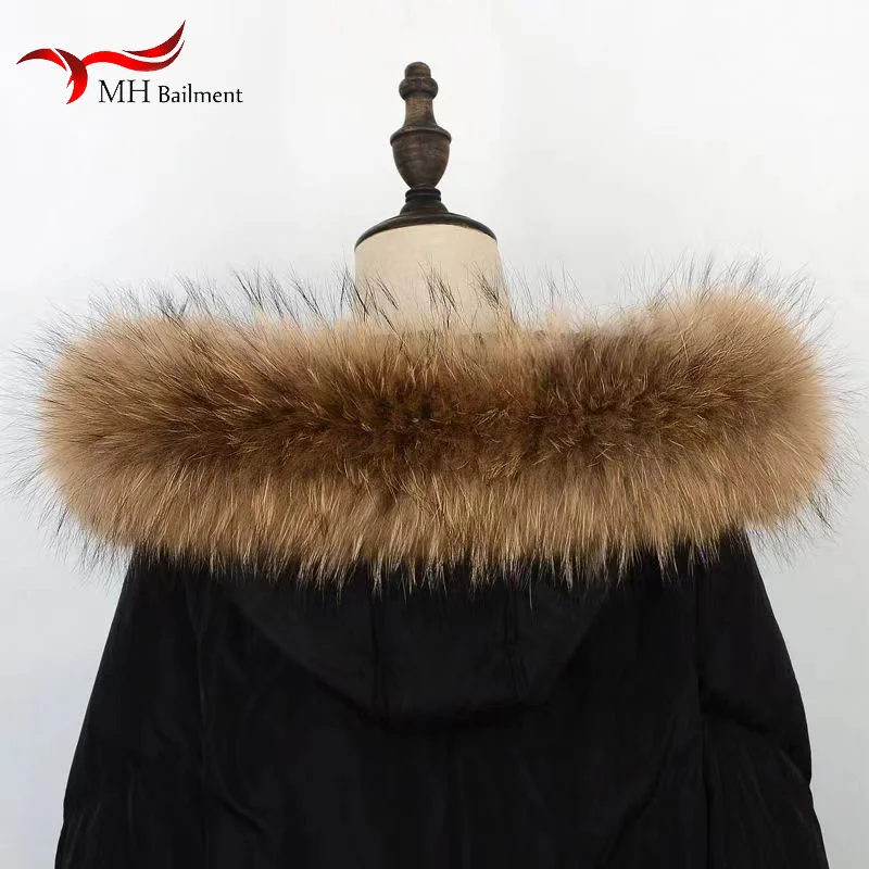 Top Trends: Real Raccoon Fur Collar Womens Winter New Natural Fur Scarf Men Jackets Luxury Warm Scarves High Quality Detachable Fur Shawl Shoppable Styles - Image 5