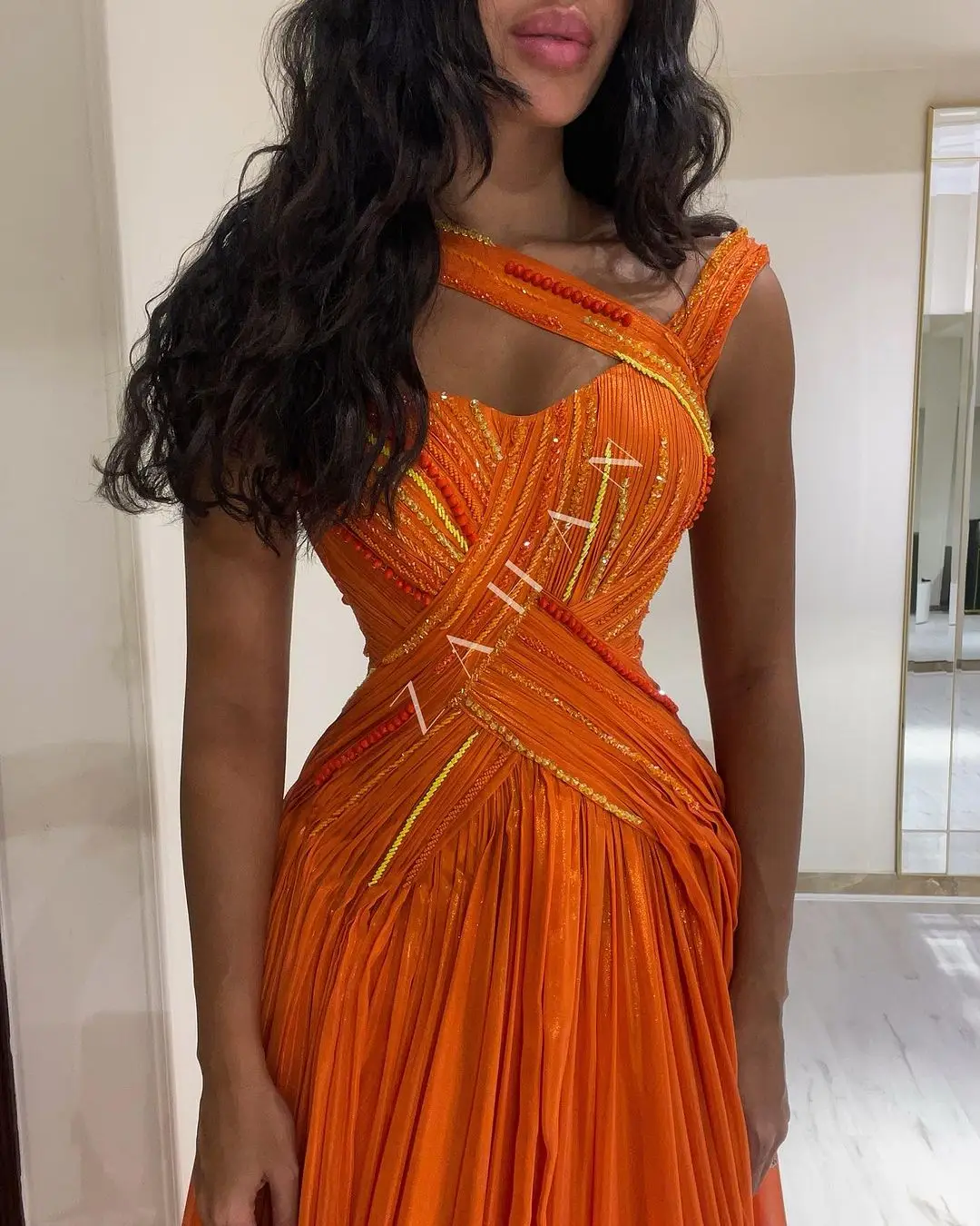 Top Trends: Fairytale Orange Tulle Long Prom Dresses 2023 Ssweetheart Off Shoulder Side Slit Women Party Evening Gowns Sexy Robe De Soiree Shoppable Styles