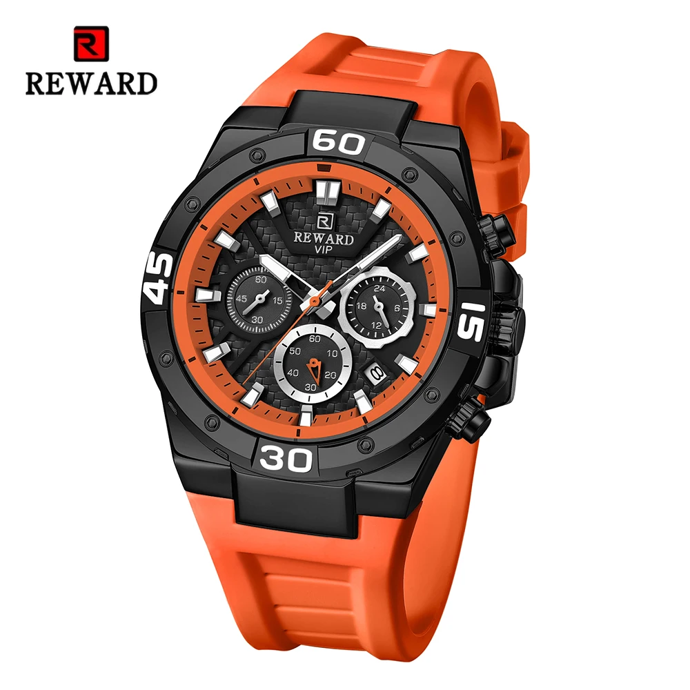 Top Trends: REWARD Fashion Mens Watches Quartz Analog Silicone Strap Wrist Watch Date Waterproof Luminous Chronograph Casual Watches For Men Shoppable Styles