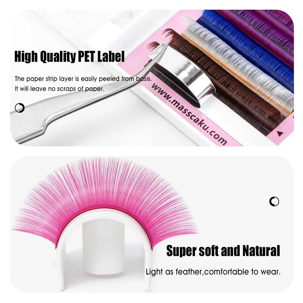 Top Trends: MASSCAKU Colored Auto Fans Rapid Flowering Eyelashes C / D Curl Easy Fanning Natural Volume Cilia Silk Lashes Shoppable Styles - Image 5