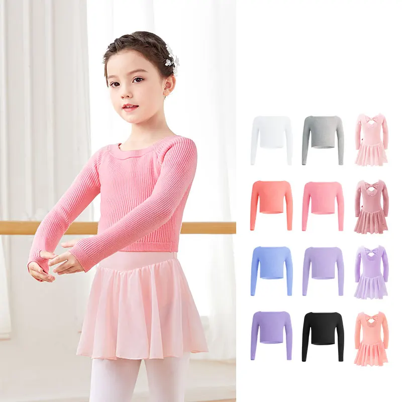 Top Trends: Ballet Top Girls Ballet Jacket Sweater Kids Dance Knitwear Sweater Warm Thermal Dance Coat Boat Neck Knitted Dance Tops Jacket Shoppable Styles