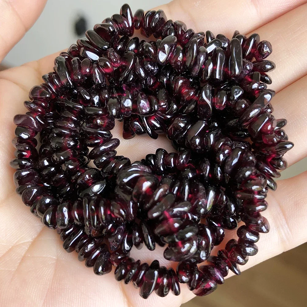 Top Trends: 5-8mm Natural Irregular Red Garnet Stone Beads Gravel Chips Loose Spacer Beads For Jewelry Making DIY Earring Necklace 33"Inches Shoppable Styles