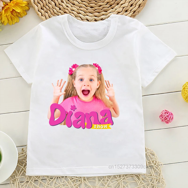 Top Trends: Children'S Tshirts Newly Girls T-Shirt Cute The Kids Diana And Roma Show Print Summer Fashion Girls Clothes Tops Shoppable Styles