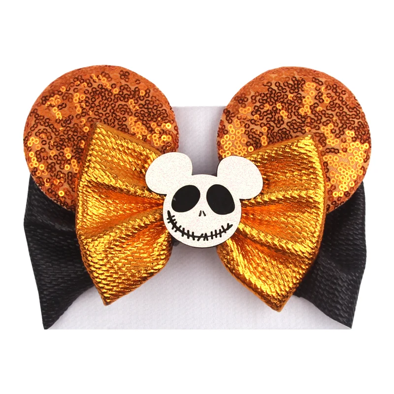 Top Trends: 2024 New Glitter Metallic Fabric Mouse Ears Headband Baby Bow Hairband Festival Hair Accessories Halloween Christmas Head Wrap Shoppable Styles