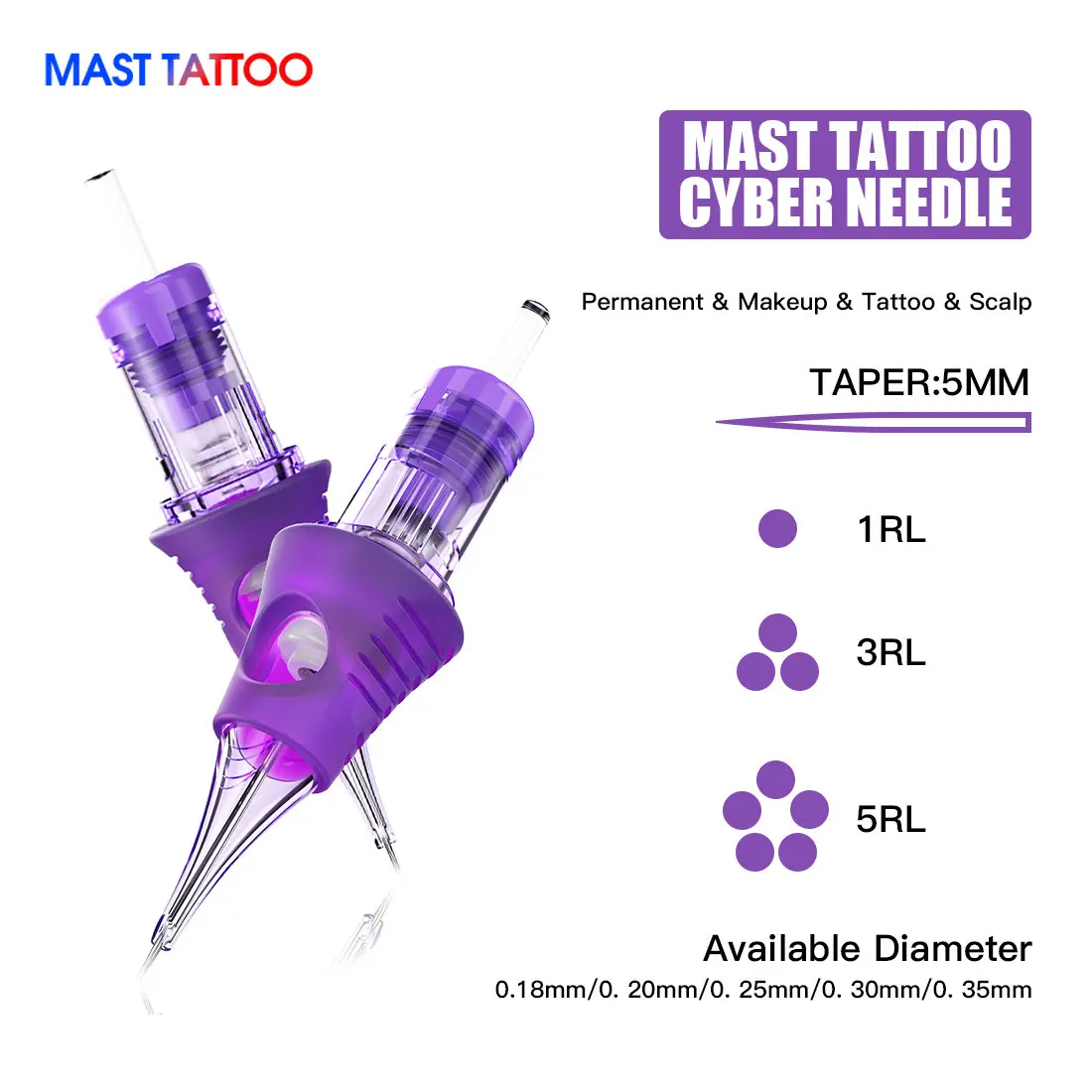 Top Trends: Mast Tattoo Cyber New Professional Needles RL Disposable Sterilized Safety Permanent Tattoo Makeup Machines Cartridge 20pcs / box Shoppable Styles