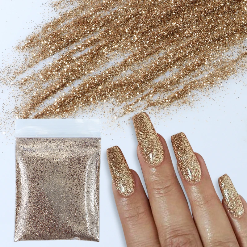 Top Trends: 10g Sparkling Gold Silver Glitter Powder Nail Decoration Chrome Pigment 0.2mm Loose Sequins Birthday Party Nails Art Accessories Shoppable Styles