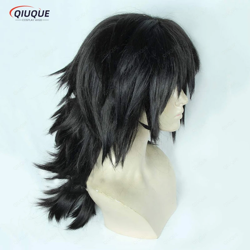 Top Trends: Anime Tomioka Giyuu Cosplay Wig Long Nature Black With Ponytail Heat Resistant Cosplay Costume Party Wigs + Wig Cap Shoppable Styles