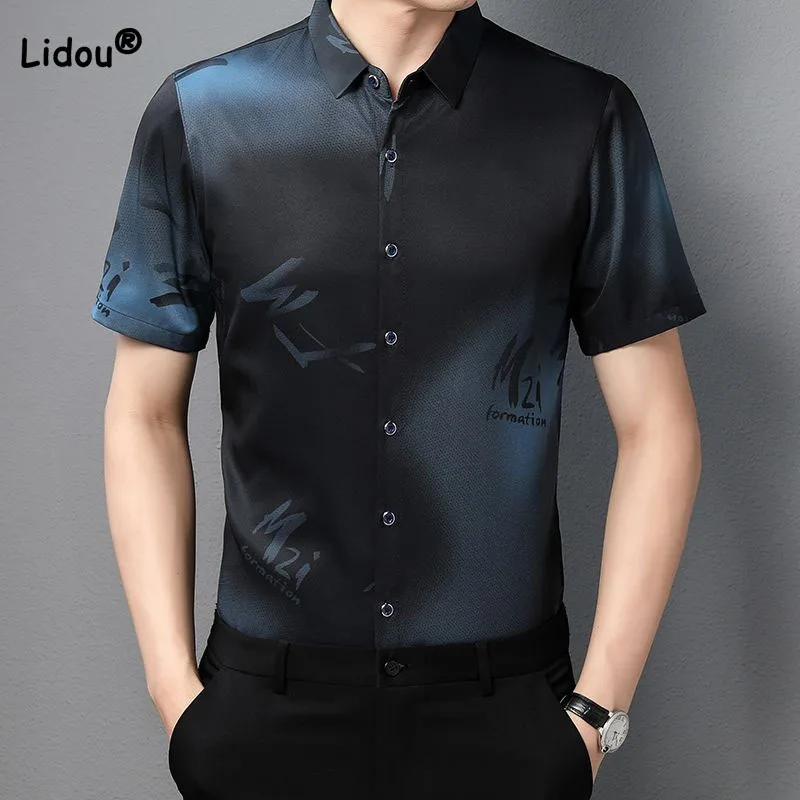 Top Trends: All-match Casual Men Solid Color Printed Spliced Polo-Neck Shirt Summer Male Clothes Korean Short Sleeve Single-breasted T-shirt Shoppable Styles