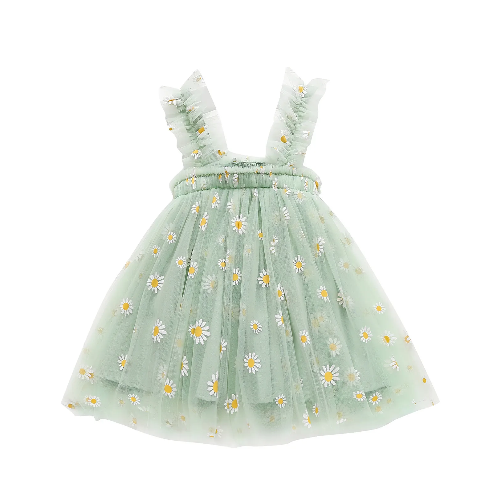 Top Trends: Summer Baby Girls Tulle Dress Daisy Floral Kid Birthday Party Dress Sleeveless Sling Toddler Girl Casual Clothing Princess Dress Shoppable Styles - Image 5