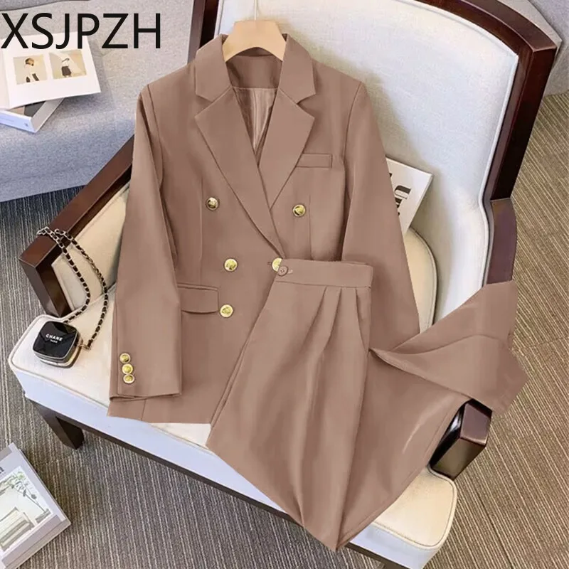 Top Trends: 2024 Double Breasted Suit Casual Spring Autumn Two Piece Women Suit Hot Sale Women Ladies Office Suits Office Lady Formal Shoppable Styles