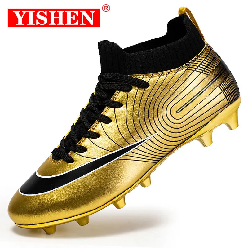 Top Trends: YISHEN Soccer Shoes Kids Adult Professional Long Spikes TF Ankle Football Shoe Outdoor Grass Cleats Sneaker Chaussures De Foot Shoppable Styles