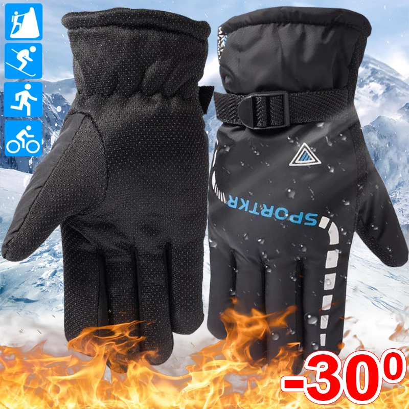 Top Trends: Cold Winter Gloves Thermal Warm Full Finger Glove Outdoor Running Cycling Motorcycle Hiking Skiing Gloves Waterproof Anti Slip Shoppable Styles