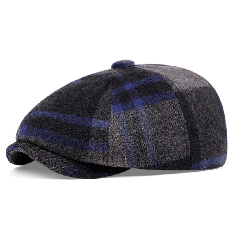 Top Trends: 2023 Autumn Winter Peaky Blinders Caps For Men Cotton Plaid Newsboy Hats Fashion Vintage British Beret Cap Painter Octagonal Hat Shoppable Styles