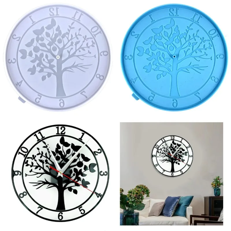 Top Trends: Tree Clock Epoxy Resin Silicone Mold Arabic Numerals Gypsum Casting For FIY Wall Home Decor Handicrafts Art Supplies Material Shoppable Styles