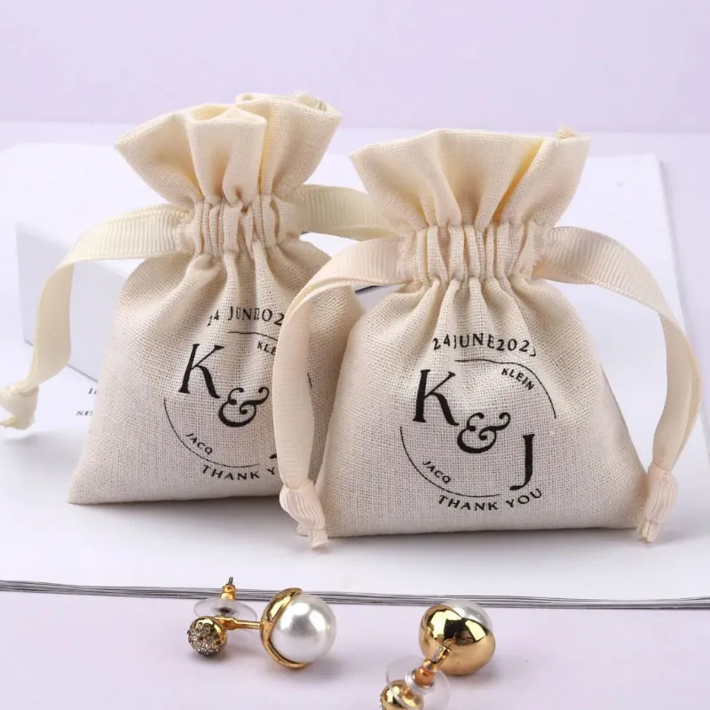 Top Trends: Natural Cotton Gift Bags 8x11cm 9x12cm 10x15cm 13x17cm Pack Of 50 Makeup Dust Sack Jewelry Packaging Pouches Shoppable Styles