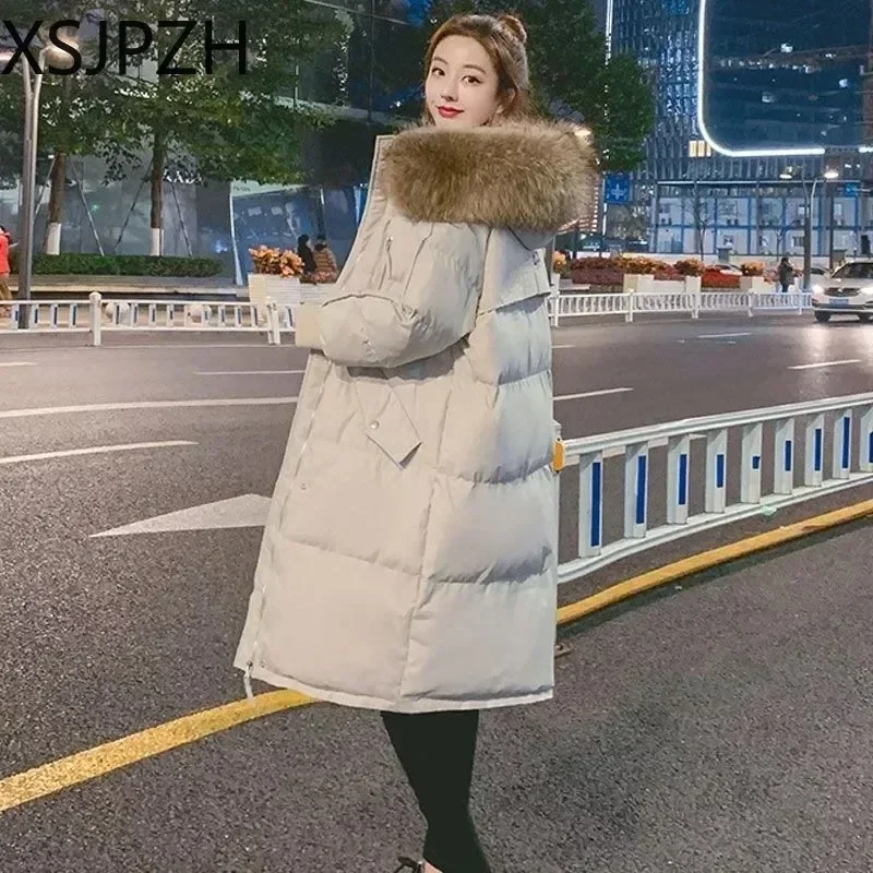 Top Trends: 2023New Women Down Cotton Coat Winter Jacket Female Version Loose Parkas Thick Outwear Hooded Overcoat Versatile Artificial Wool Shoppable Styles